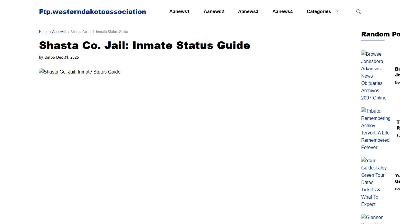 Shasta Co. Jail: Inmate Status Guide